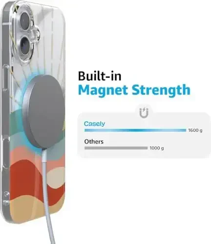 Casely iPhone 16 Case | Here Comes The Sun | Colorblock Sunset | Classic Ultra Slim Case Design | Compatible with MagSafe - 6