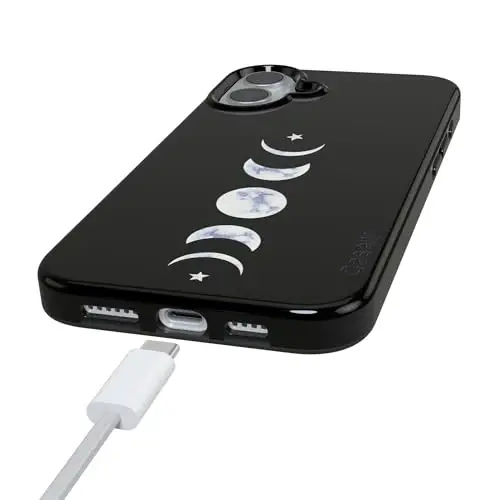 Casely iPhone 16 Case | It's Just a Phase | Marble Moon | Compatible with MagSafe | Classic Ultra Slim Design - 5