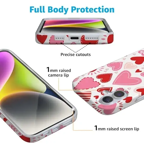 Casely iPhone 16 Case | Love Struck | Heart Stickers | Compatible with MagSafe | Classic Ultra Slim Design - 3