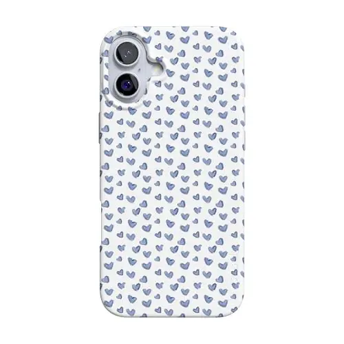 Casely iPhone 16 Case | Lovebug | Blue Hearts | Compatible with MagSafe | Classic Ultra Slim Design - 1