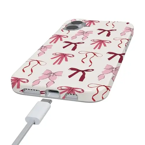 Casely iPhone 16 Case | Lover Girlie | Pink Bows | Compatible with MagSafe | Classic Ultra Slim Design - 6