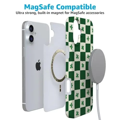 Casely iPhone 16 Case | Lucky You | Shamrock | Compatible with MagSafe | Classic Ultra Slim Design - 4