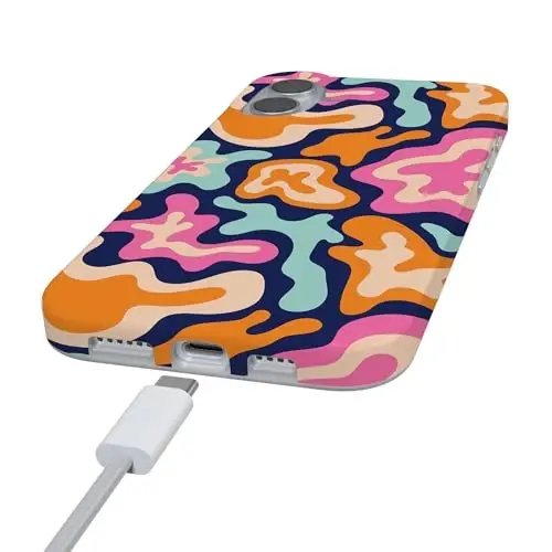 Casely iPhone 16 Case | Midnight Color Splash | Abstract Retro | Compatible with MagSafe | Classic Ultra Slim Design - 5