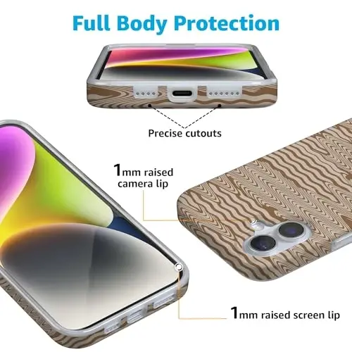 Casely iPhone 16 Case | Mocha Ripple | Brown Waves | Compatible with MagSafe | Classic Ultra Slim Design - CASELY (1)