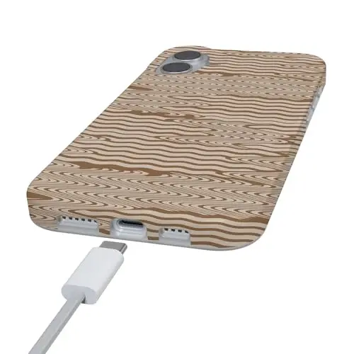 Casely iPhone 16 Case | Mocha Ripple | Brown Waves | Compatible with MagSafe | Classic Ultra Slim Design - 5
