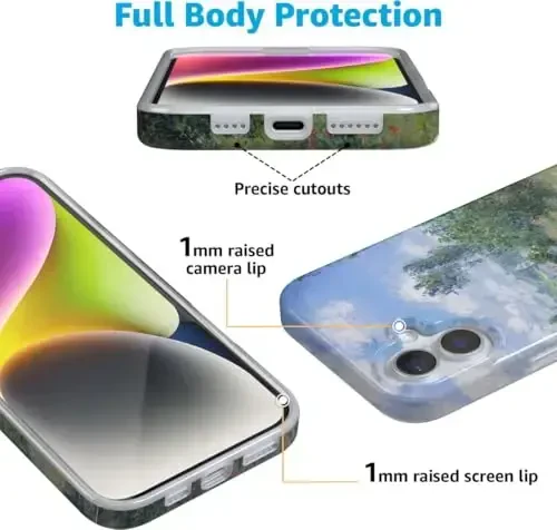 Casely iPhone 16 Case | Monet's View | Limited Edition | Classic Ultra Slim Case Design | MagSafe bilan mos - 4