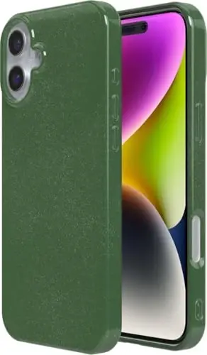 Casely iPhone 16 Case | Mystic Moss | Green Enchanted Shimmer Glitter | Classic Ultra-Slim Design | Compatible with MagSafe - 4