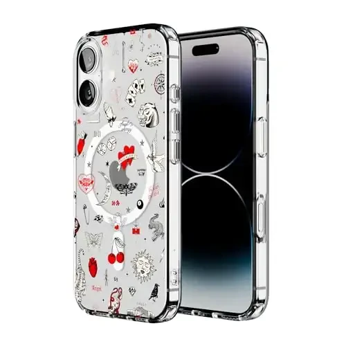 Casely iPhone 16 Case | Not a Phase | Clear Flash Tattoo | Classic Ultra Slim Design | Compatible with MagSafe - 2