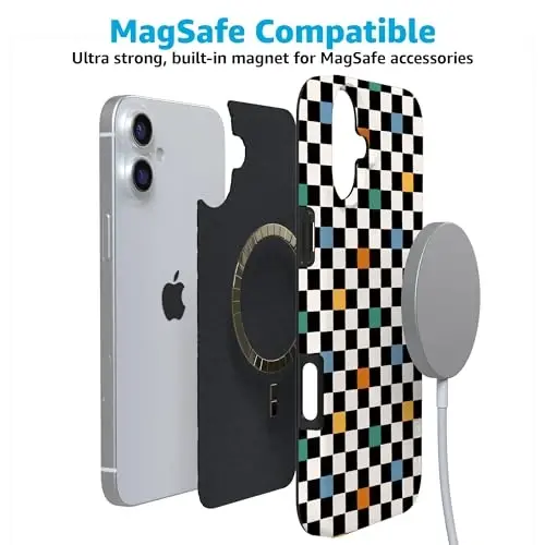 Casely iPhone 16 Case | Old Skool | Retro Checkerboard | Compatible with MagSafe | Classic Ultra Slim Design - 4
