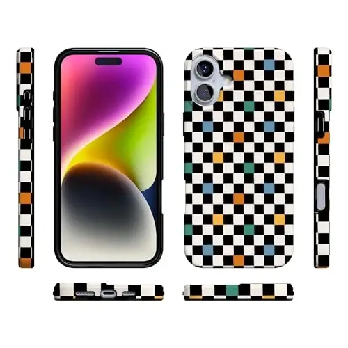 Casely iPhone 16 Case | Old Skool | Retro Checkerboard | Compatible with MagSafe | Classic Ultra Slim Design - 6