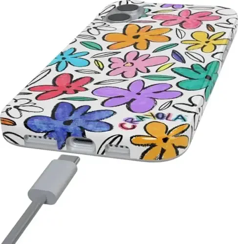 Casely iPhone 16 Case | Outside The Lines | Crayola Marker Case Floral iPhone Cases | Classic Ultra-Slim Design | Compatible with MagSafe - MODAZONE (1)