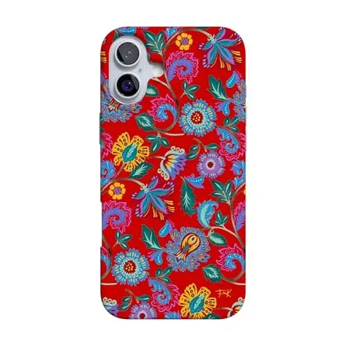 Casely iPhone 16 Case | Painted Flowers | Frida Kahlo Floral | Compatible with MagSafe | Classic Ultra Slim Design 