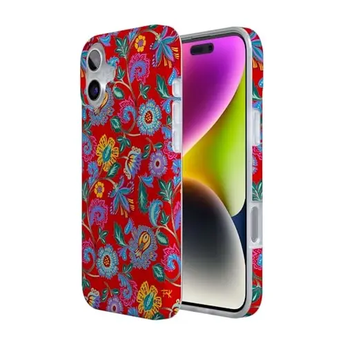 Casely iPhone 16 Case | Painted Flowers | Frida Kahlo Floral | Compatible with MagSafe | Classic Ultra Slim Design - 3