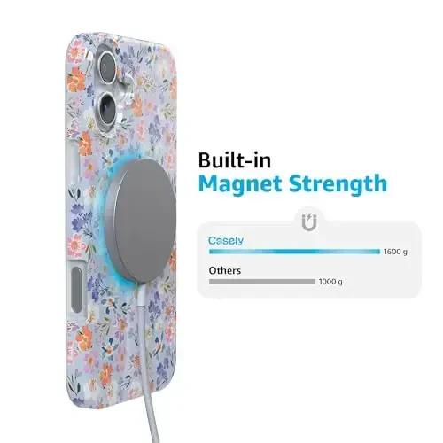 Casely iPhone 16 Case | Poppy Meadows | Pastel Floral | Classic Ultra-Light Design | Compatible with MagSafe - 2