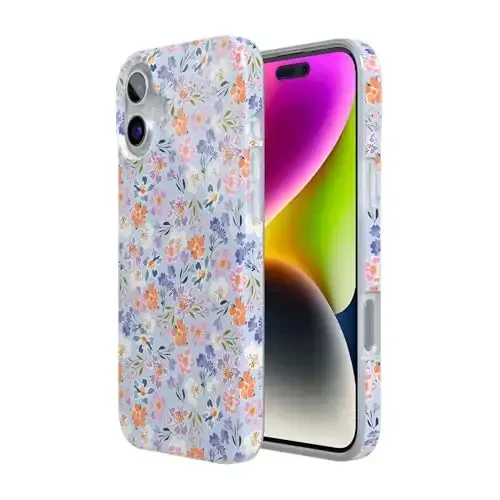 Casely iPhone 16 Case | Poppy Meadows | Pastel Floral | Classic Ultra-Light Design | Compatible with MagSafe - 6