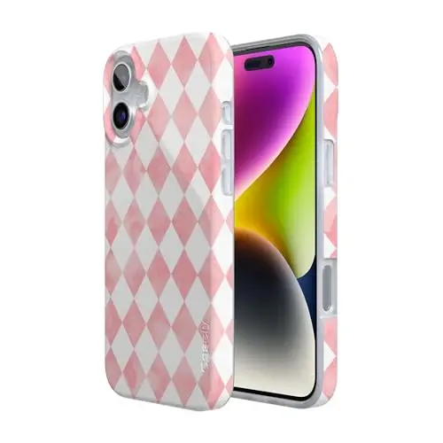 Casely iPhone 16 Case | Queen of Diamonds | Pink Watercolor | Compatible with MagSafe | Classic Ultra Slim Design - 2