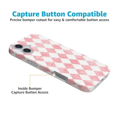 Casely iPhone 16 Case | Queen of Diamonds | Pink Watercolor | Compatible with MagSafe | Classic Ultra Slim Design - 5