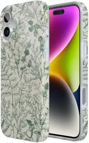 Casely iPhone 16 Case | Sage Garden | Green Floral | Classic Ultra Slim Case Design | Compatible with MagSafe - 5