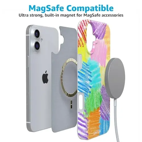 Casely iPhone 16 Case | Scribble Me that | Crayola Rainbow Pencil | Compatible with MagSafe | Classic Ultra Thin Design - 4