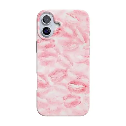 Casely iPhone 16 Case | Sealed with a Kiss | Pink Lipstick | Compatible with MagSafe | Classic Ultra Slim Design - 1