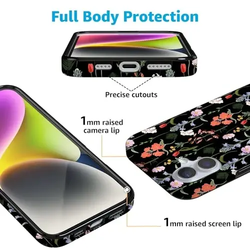 Casely iPhone 16 Case | Secret Garden | Mixed Floral | Compatible with MagSafe | Classic Ultra Slim Design - CASELY (1)