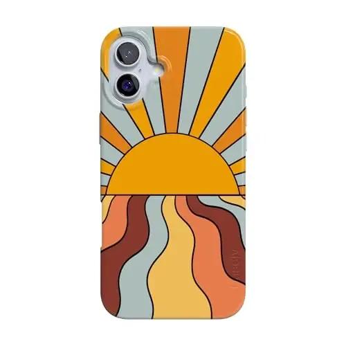 Casely iPhone 16 Case | Shine On | Retro Sunset | Compatible with MagSafe | Classic Ultra Thin Design - 1