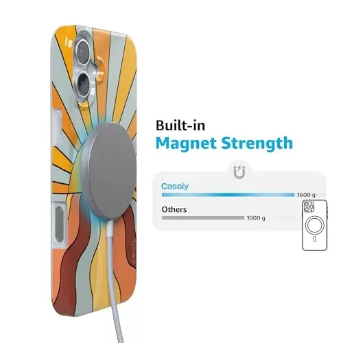 Casely iPhone 16 Case | Shine On | Retro Sunset | Compatible with MagSafe | Classic Ultra Thin Design - 3