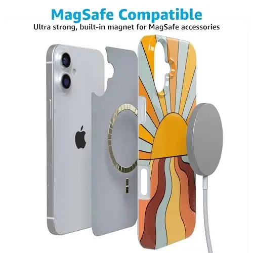 Casely iPhone 16 Case | Shine On | Retro Sunset | Compatible with MagSafe | Classic Ultra Thin Design - 4