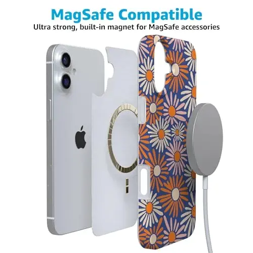 Casely iPhone 16 Case | Spring Forward | Daisy Floral | Compatible with MagSafe | Classic Ultra Slim Design - 4