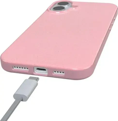 Casely iPhone 16 Case | Sunkissed | Pink Pastel Shimmer Glitter | Classic Ultra-Slim Design | Compatible with MagSafe - 3