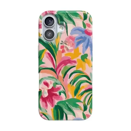Casely iPhone 16 Case | Sunshine Jungle | Poolside Print | Compatible with MagSafe | Classic Ultra Thin Design - 1
