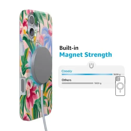 Casely iPhone 16 Case | Sunshine Jungle | Poolside Print | Compatible with MagSafe | Classic Ultra Thin Design - 3