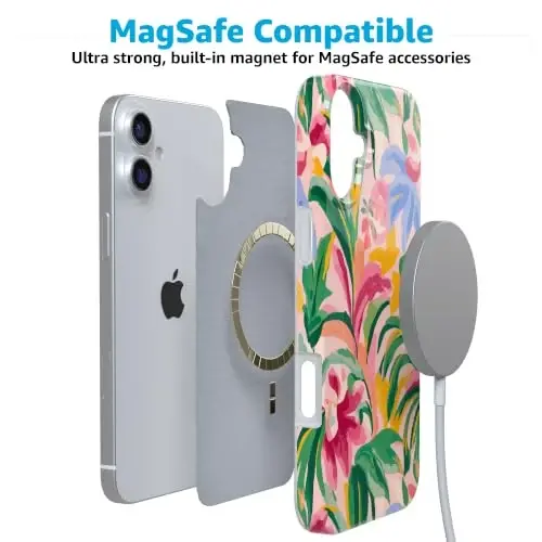 Casely iPhone 16 Case | Sunshine Jungle | Poolside Print | Compatible with MagSafe | Classic Ultra Thin Design - 4