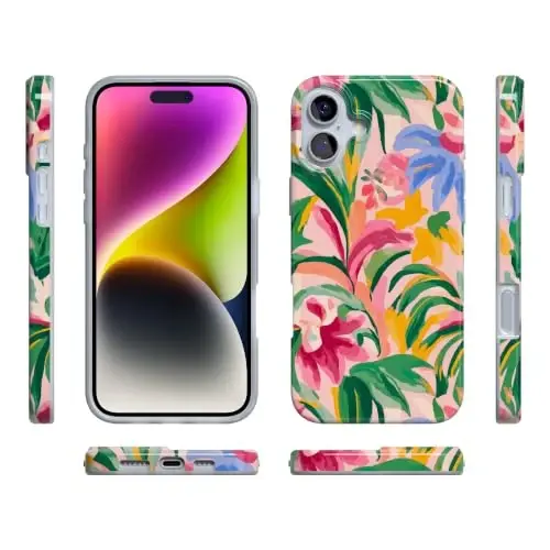 Casely iPhone 16 Case | Sunshine Jungle | Poolside Print | Compatible with MagSafe | Classic Ultra Thin Design - 5