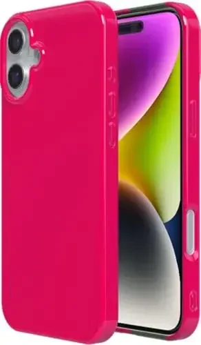 Casely iPhone 16 Case | Think Pink | Solid Neon Pink | Classic Ultra-Slim Design | Compatible with MagSafe - 4