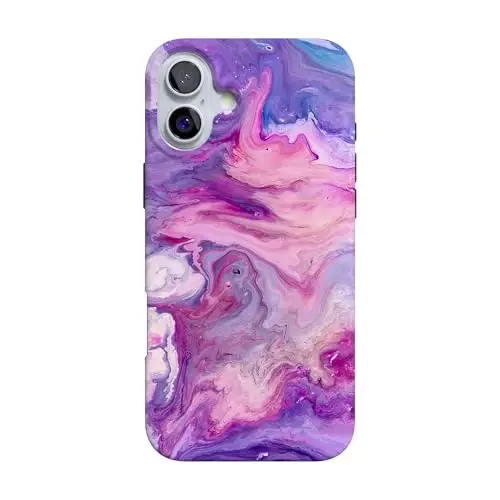 Casely iPhone 16 Case | Tie Dying Over You | Purple Marble | Compatible with MagSafe | Classic Ultra Slim Design - CASELY