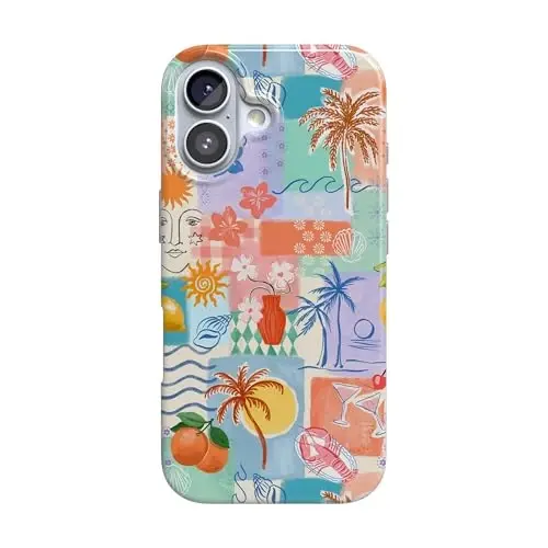 Casely iPhone 16 Case | Tropical Heat | Beachy Collage | Compatible with MagSafe | Classic Ultra Slim Design 