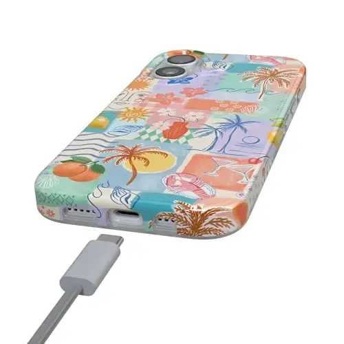 Casely iPhone 16 Case | Tropical Heat | Beachy Collage | Compatible with MagSafe | Classic Ultra Slim Design - 4
