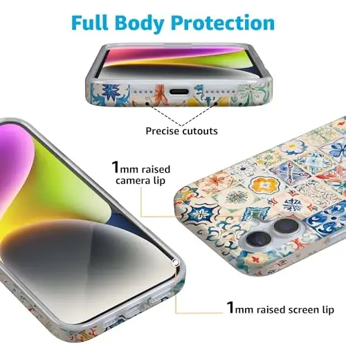 Casely iPhone 16 Case | Tuscan Tiles | Dolce Vita | Compatible with MagSafe | Classic Ultra Slim Design - CASELY (1)