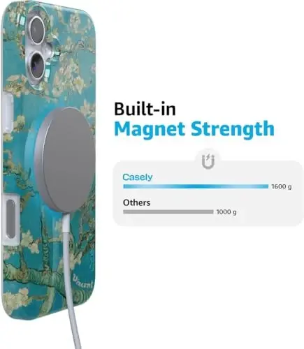 Casely iPhone 16 Case | Van Gogh | Almond Blossom Floral | Classic Ultra Slim Case Design | Compatible with MagSafe - 6