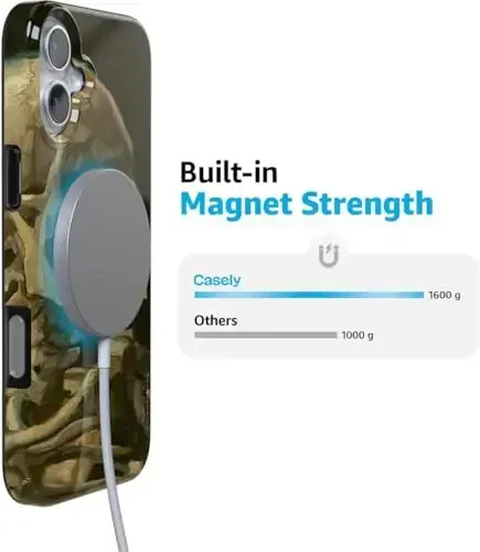 Casely iPhone 16 Case | Van Gogh | Head of a Skeleton with a Burning Cigarette Phone | Classic Ultra-Slim Design | Compatible with MagSafe - 6