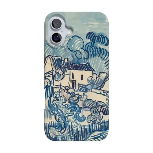 Casely iPhone 16 Case | Van Gogh | Landscape with Houses | Compatible with MagSafe | Classic Ultra Slim Design - 1