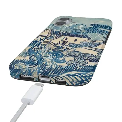 Casely iPhone 16 Case | Van Gogh | Landscape with Houses | Compatible with MagSafe | Classic Ultra Slim Design - 6