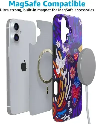 Casely iPhone 16 Case | Viva La Vida | Frida Kahlo Collage | Classic Ultra Slim Case Design | Compatible with MagSafe - 7