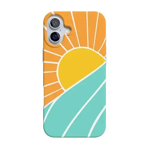 Casely iPhone 16 Case | Waves & Rays | Sunshine | Compatible with MagSafe | Classic Ultra Slim Design 