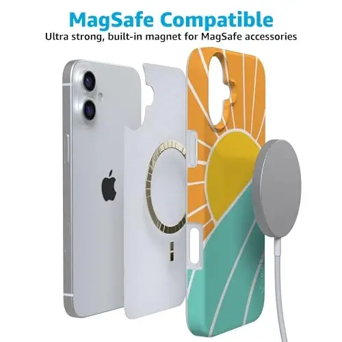 Casely iPhone 16 Case | Waves & Rays | Sunshine | Compatible with MagSafe | Classic Ultra Slim Design - 4
