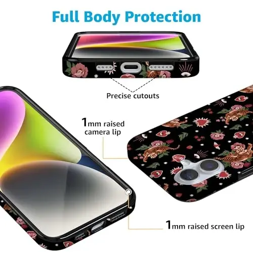 Casely iPhone 16 Case | Wild at Heart | Tiger | Compatible with MagSafe | Classic Ultra Slim Design - 3