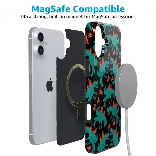 Casely iPhone 16 Case | You're Dino-mite | Green Dinosaur | Compatible with MagSafe | Classic Ultra Thin Design - 4
