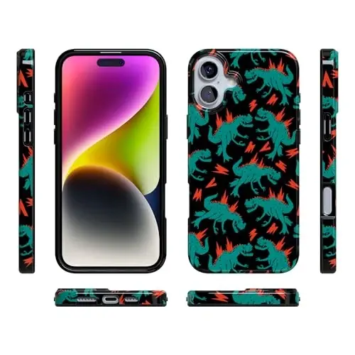 Casely iPhone 16 Case | You're Dino-mite | Green Dinosaur | Compatible with MagSafe | Classic Ultra Thin Design - 5