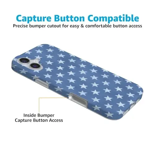 Casely iPhone 16 G‘ilof | Coastal Blues (Qirg‘oq Moviy rangi) | Denim Stars (Jinsi Yulduzlari) | MagSafe bilan mos keladi | Klassik Ultra Yupqa Dizayn - 5